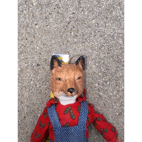 Fox Christmas Ornament Woodland Country Porcelain Fabric Fox Hunting Equestrian - Picture 4 of 4